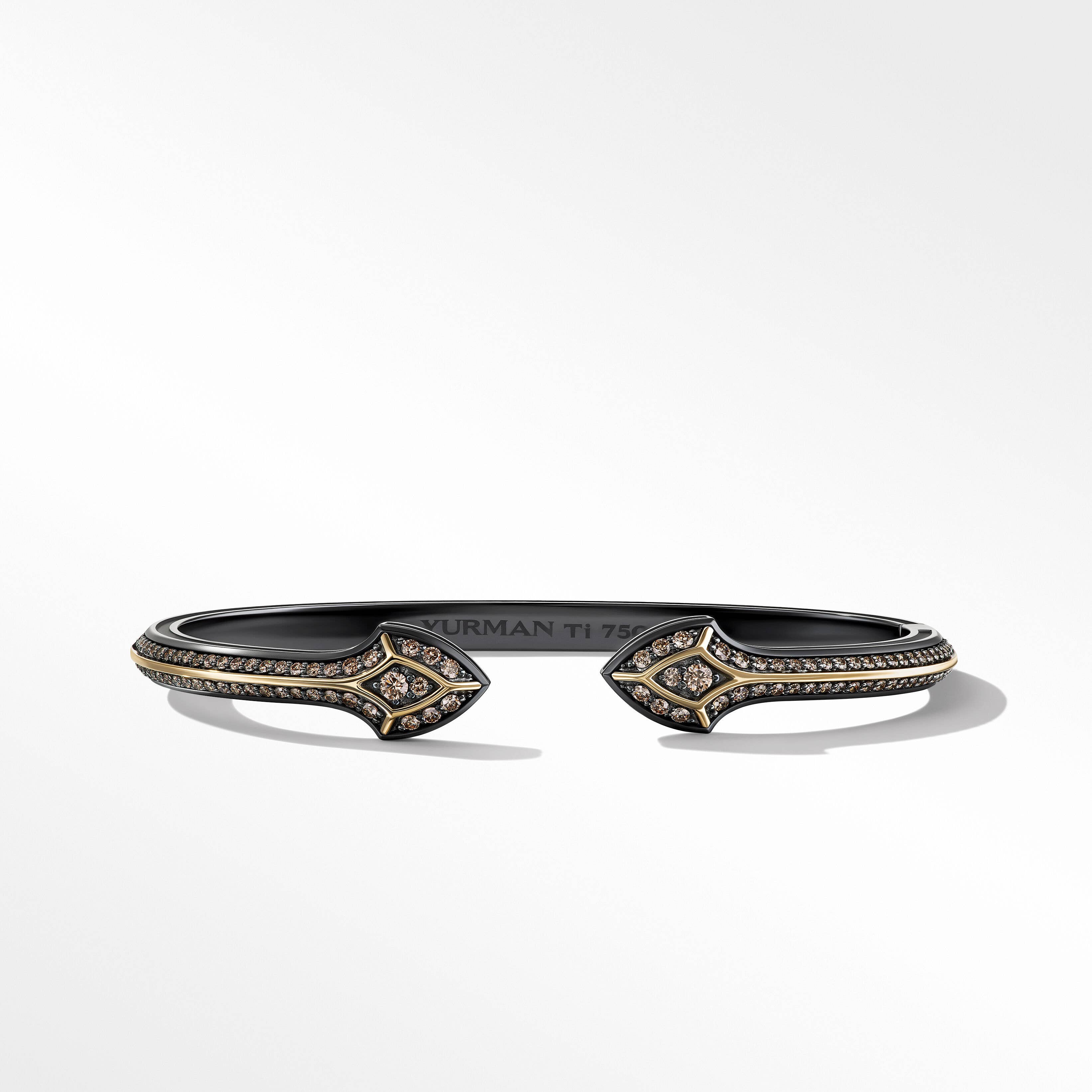 Armory Gothic Cuff Bracelet in Black Titanium with 18K Yellow Gold, 10.3mm