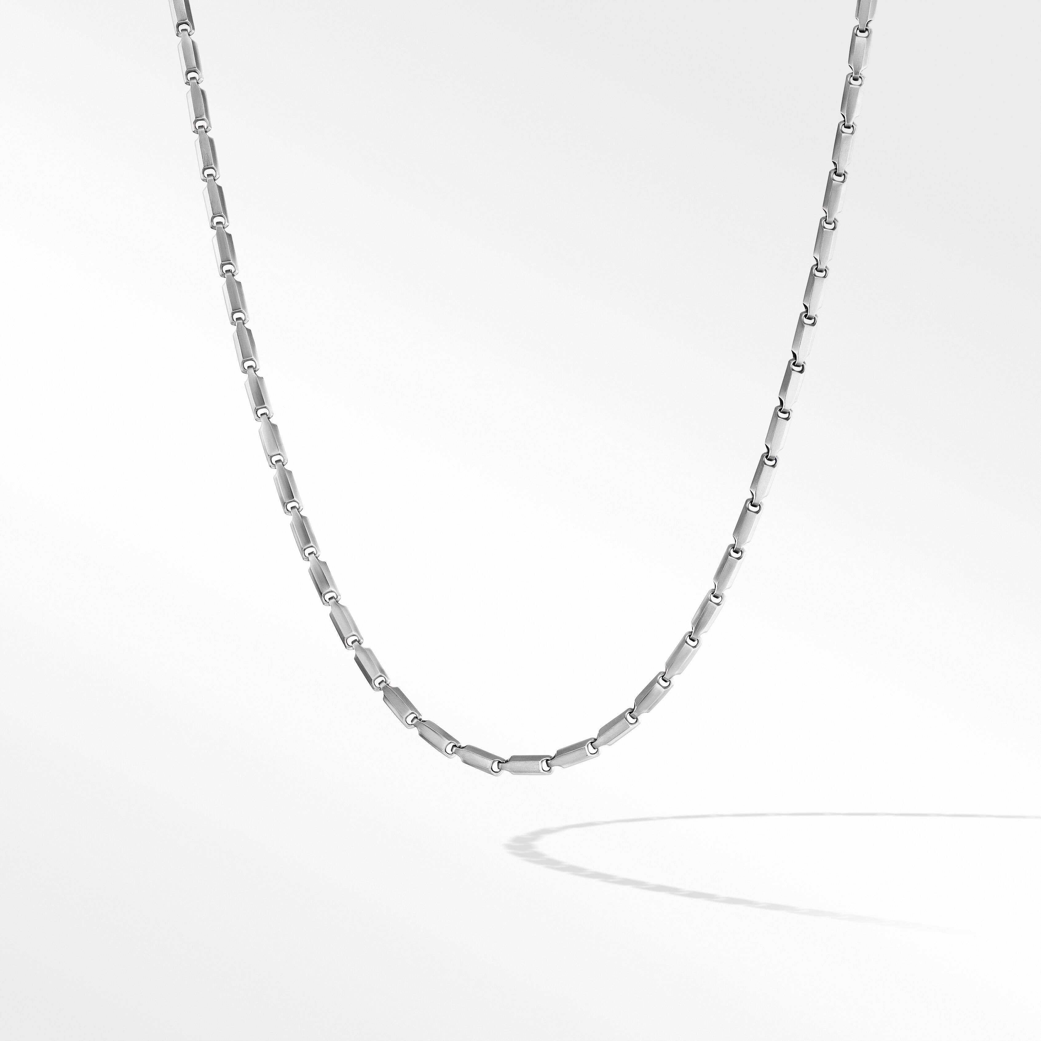 Faceted Link Necklace in Sterling Silver