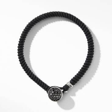 Streamline® Woven Black Nylon Bracelet with Pavé Black Diamonds