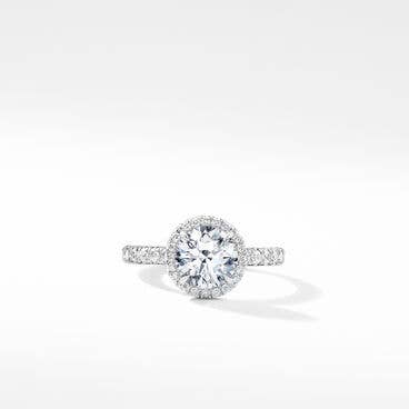 DY Capri® Pavé Engagement Ring in Platinum, Round