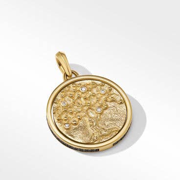 Life and Death Duality Amulet in 18K Yellow Gold with Diamonds