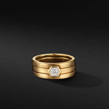 Nesting Band Ring in 18K Yellow Gold with Center Diamond