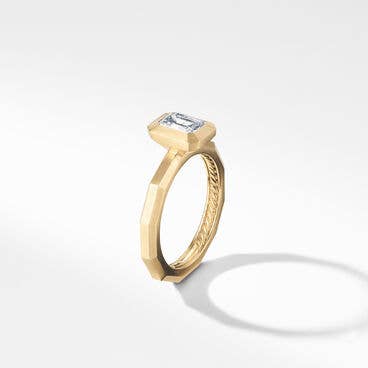 DY Delaunay N/S Petite Engagement Ring in 18K Yellow Gold, Emerald 