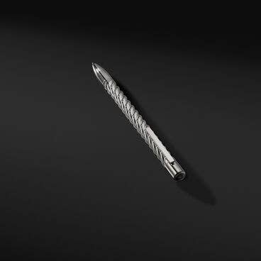 Cable Pen in Sterling Silver with Black Onyx