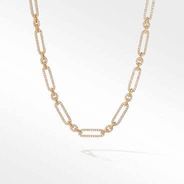 Lexington Chain Necklace in 18K Yellow Gold with Full Pavé, 6.5mm