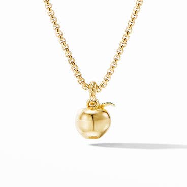 NYC Big Apple Amulet  in 18K Yellow Gold with Pavé Tsavorites