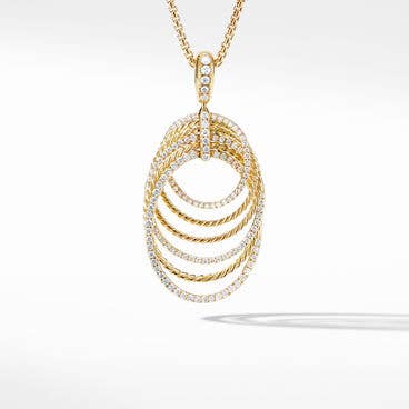 DY Origami Pendant Necklace in 18K Yellow Gold with Pavé Diamonds