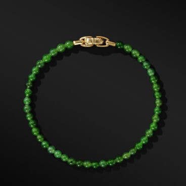 Spiritual Beads Bracelet with Nephrite Jade and 18K Yellow Gold