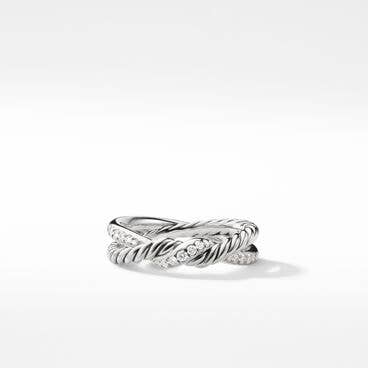 Continuance® Band Ring in Sterling Silver with Pavé Diamonds