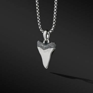 Shark Tooth Amulet with Pavé Black Diamonds