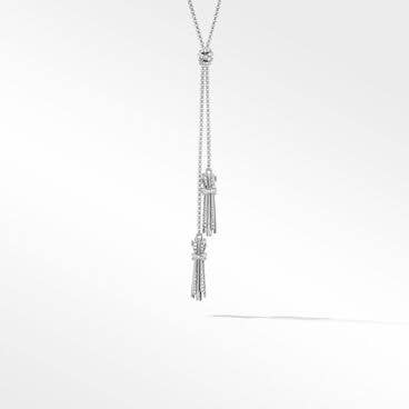 Angelika™ Tassel Necklace in Sterling Silver with Pavé Diamonds