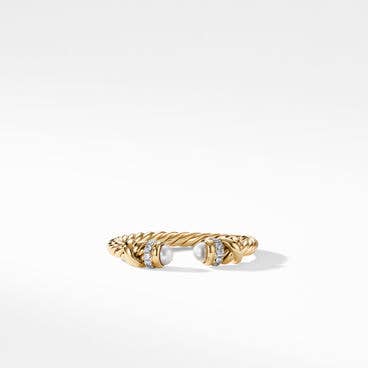 Petite Helena Colour Ring in 18K Yellow Gold with Pearls and Pavé Diamonds