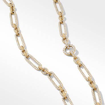 Lexington Chain Necklace in 18K Yellow Gold with Full Pavé, 6.5mm