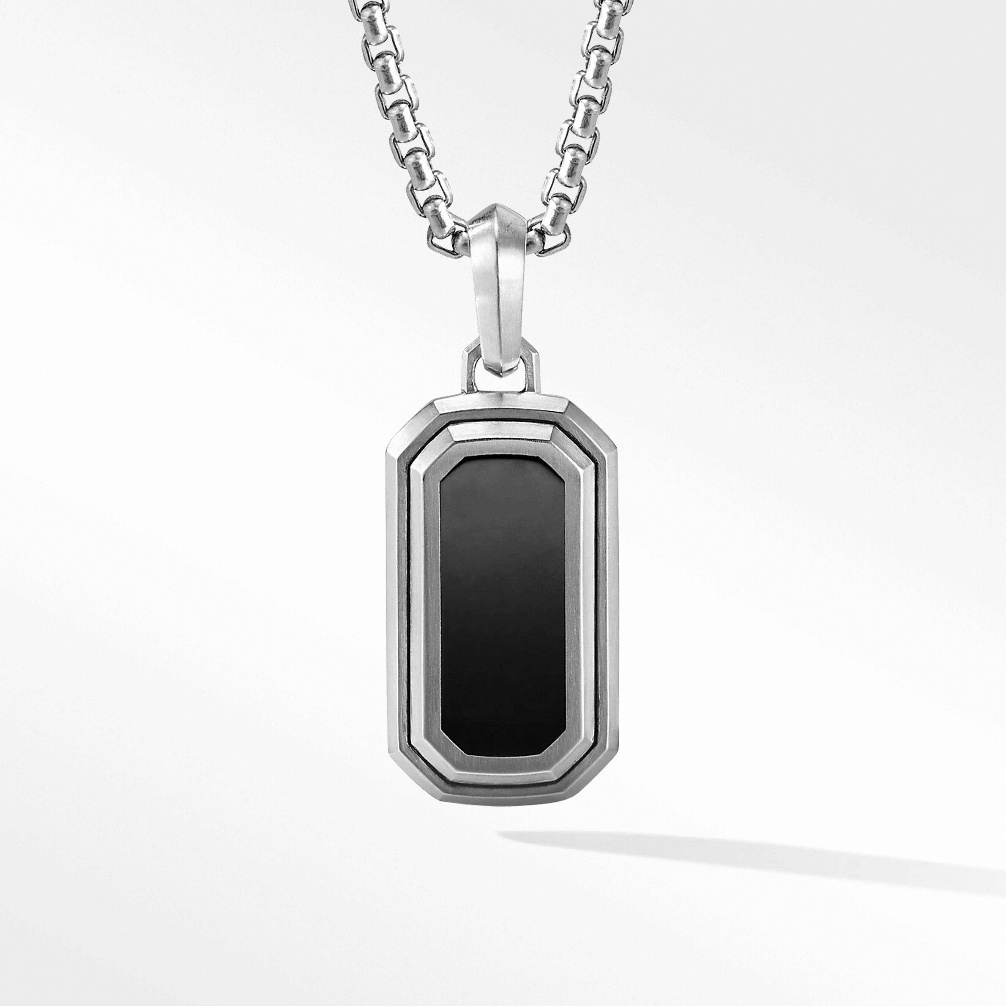 Deco Amulet in Sterling Silver with Black Onyx