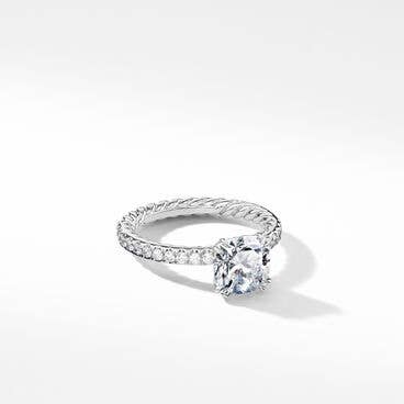 DY Eden Pavé Engagement Ring in Platinum, Cushion