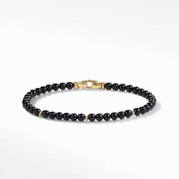 Bijoux Spiritual Beads Bracelet with Black Onyx and 14K Yellow Gold