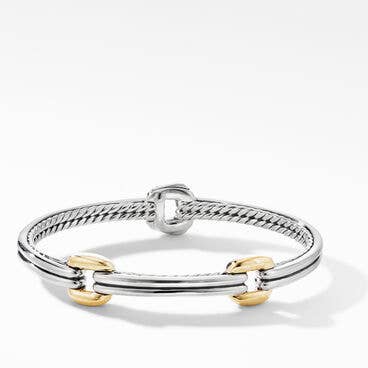 Thoroughbred Double Link Bracelet in Sterling Silver with 18K Yellow Gold