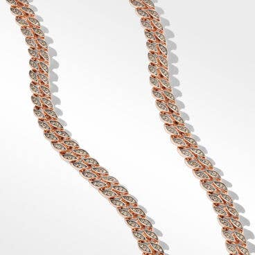 Curb Chain Necklace in 18K Rose Gold, 8mm