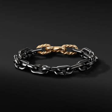 Chain Links Bracelet with Black Titanium and 18K Yellow Gold