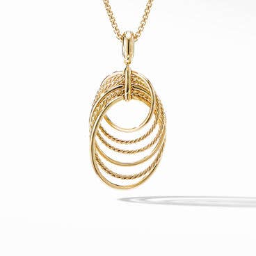 DY Origami Pendant Necklace in 18K Yellow Gold with Pavé Diamonds