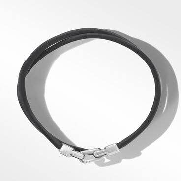 Streamline® Double Wrap Black Leather Bracelet