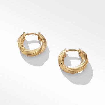 Cable Edge® Huggie Hoop Earrings in Recycled 18K Yellow Gold