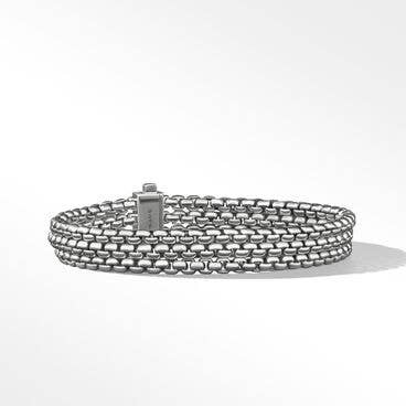 Three Row Box Chain Bracelet in Sterling Silver