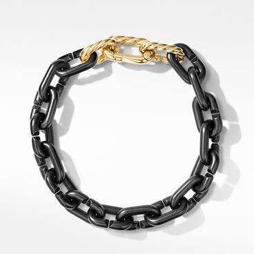 Chain Links Bracelet in Black Titanium with 18K Yellow Gold