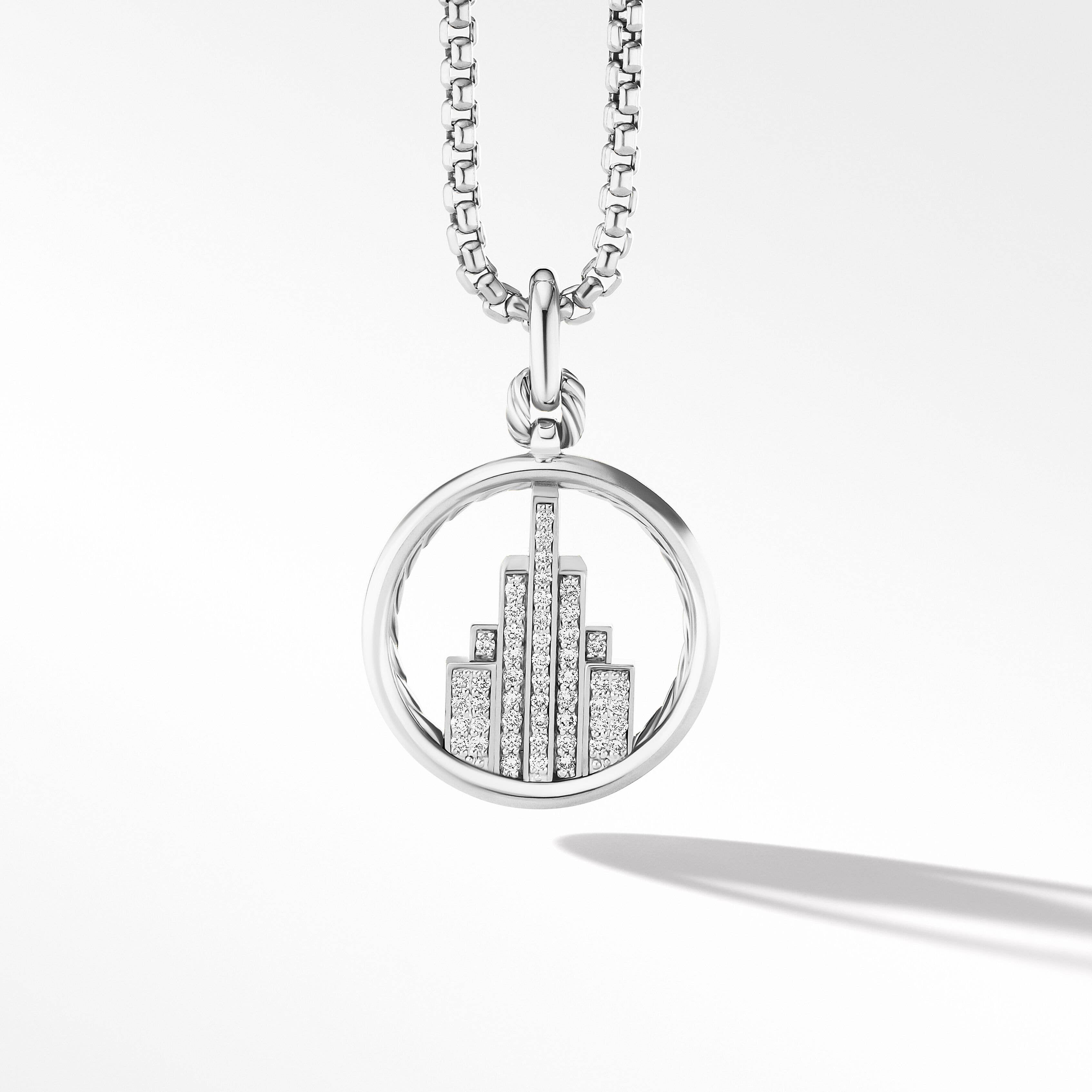 Empire Amulet in Sterling Silver with Pavé Diamonds