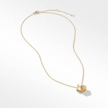 Bunny Charm Necklace in 18K Yellow Gold