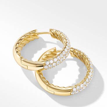 DY Mercer™ Hoop Earrings in 18K Yellow Gold with Pavé Diamonds