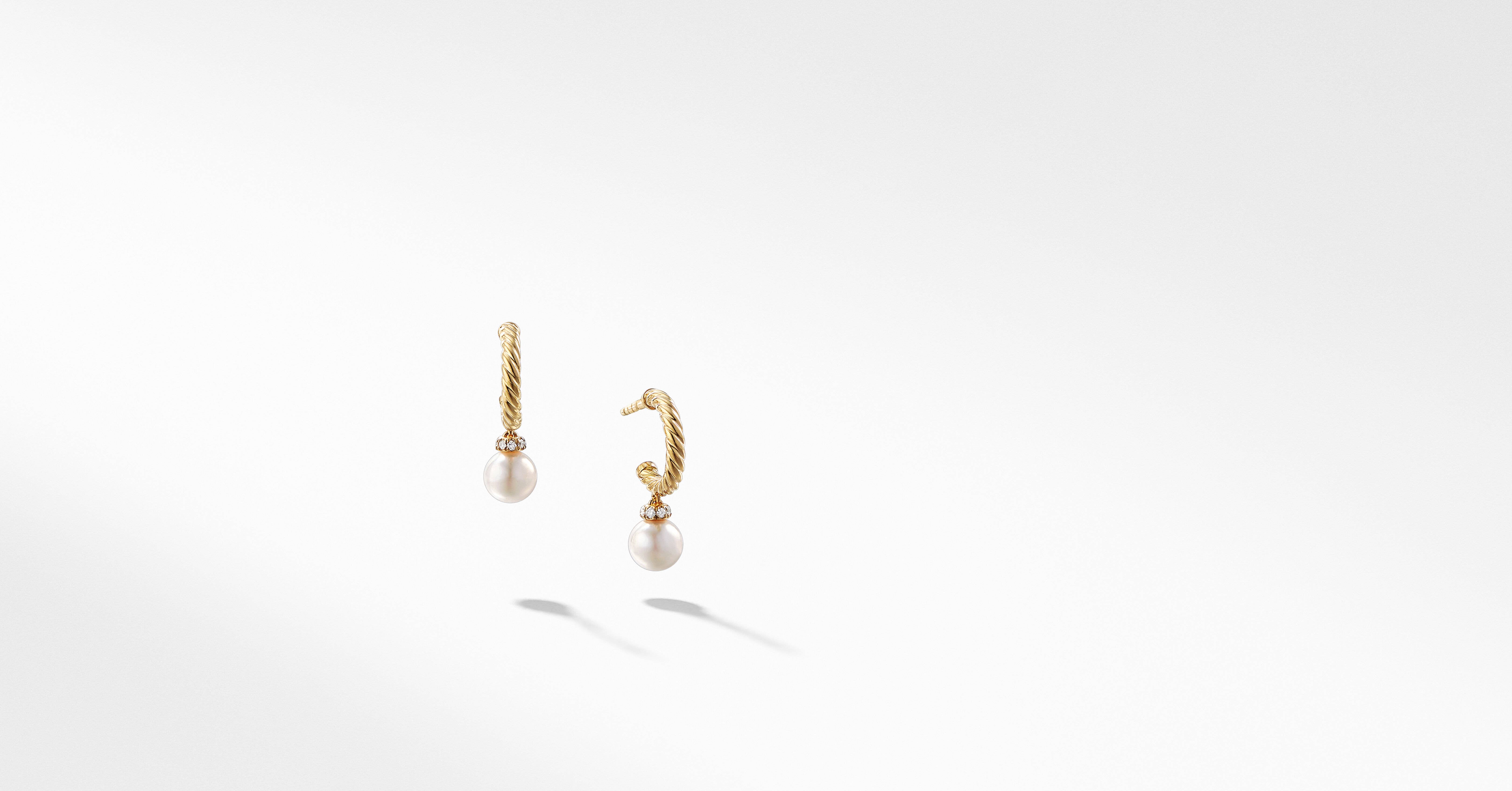 デイビット・ユーマン レディース ピアス・イヤリング アクセサリー DY Elements Diamond Pave  Mother of  Pearl Drop Earrings in 18K Gold