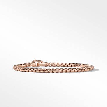 Box Chain Bracelet in 18K Rose Gold, 3.4mm
