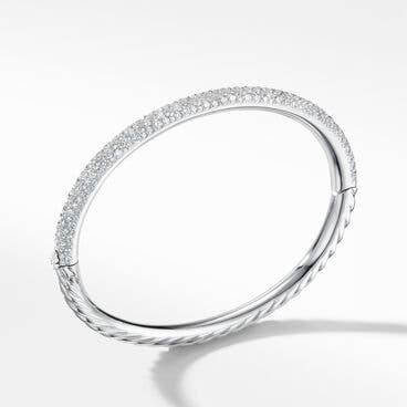 Pavé Cable Bracelet in 18K White Gold with Diamonds