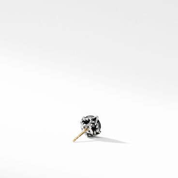 Stud Earring in Sterling Silver with Black Diamond