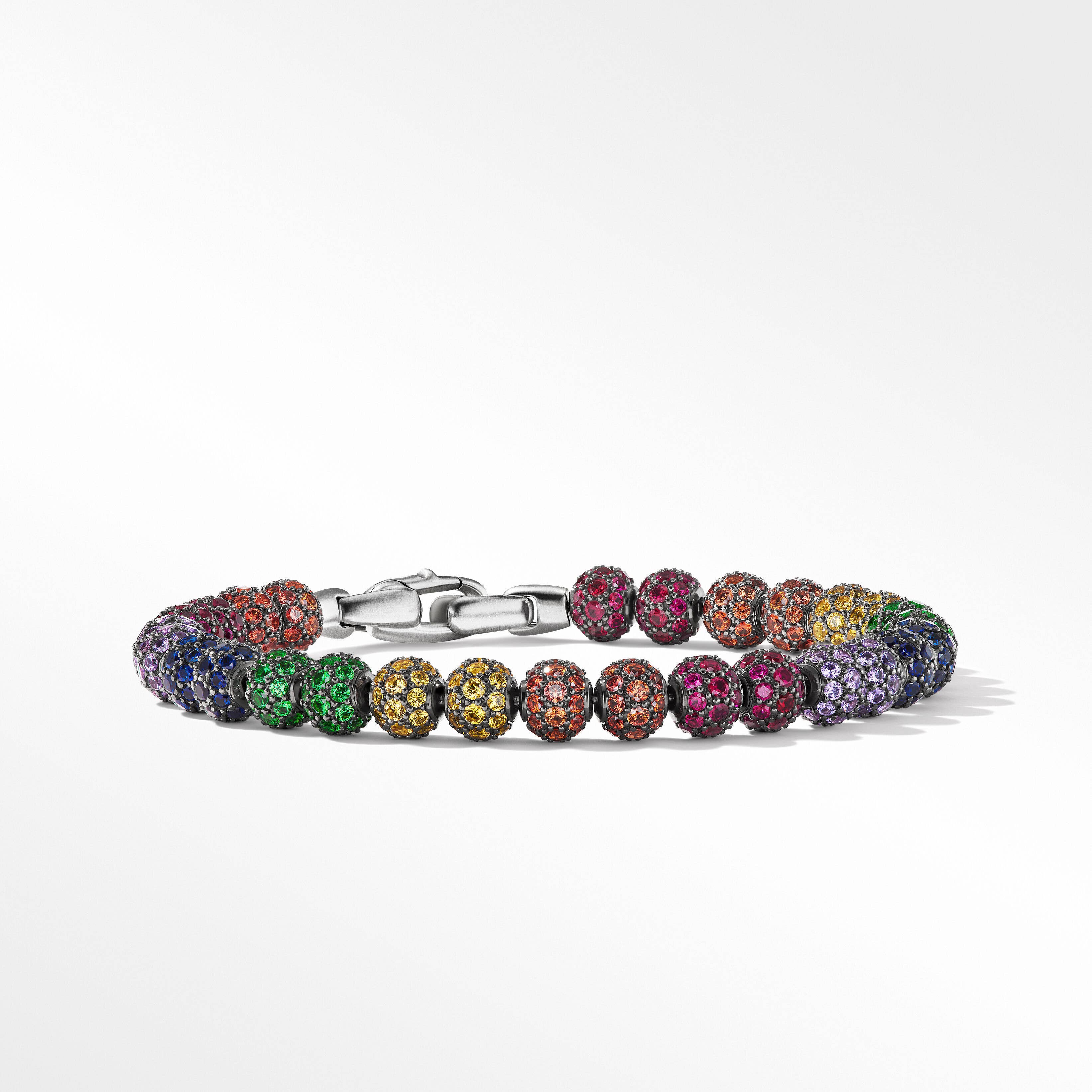 Spiritual Beads Bracelet with Rainbow Pavé