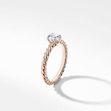 DY Unity Cable Petite Engagement Ring in 18K Rose Gold, Round