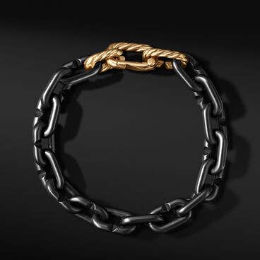 Chain Links Bracelet in Black Titanium with 18K Yellow Gold
