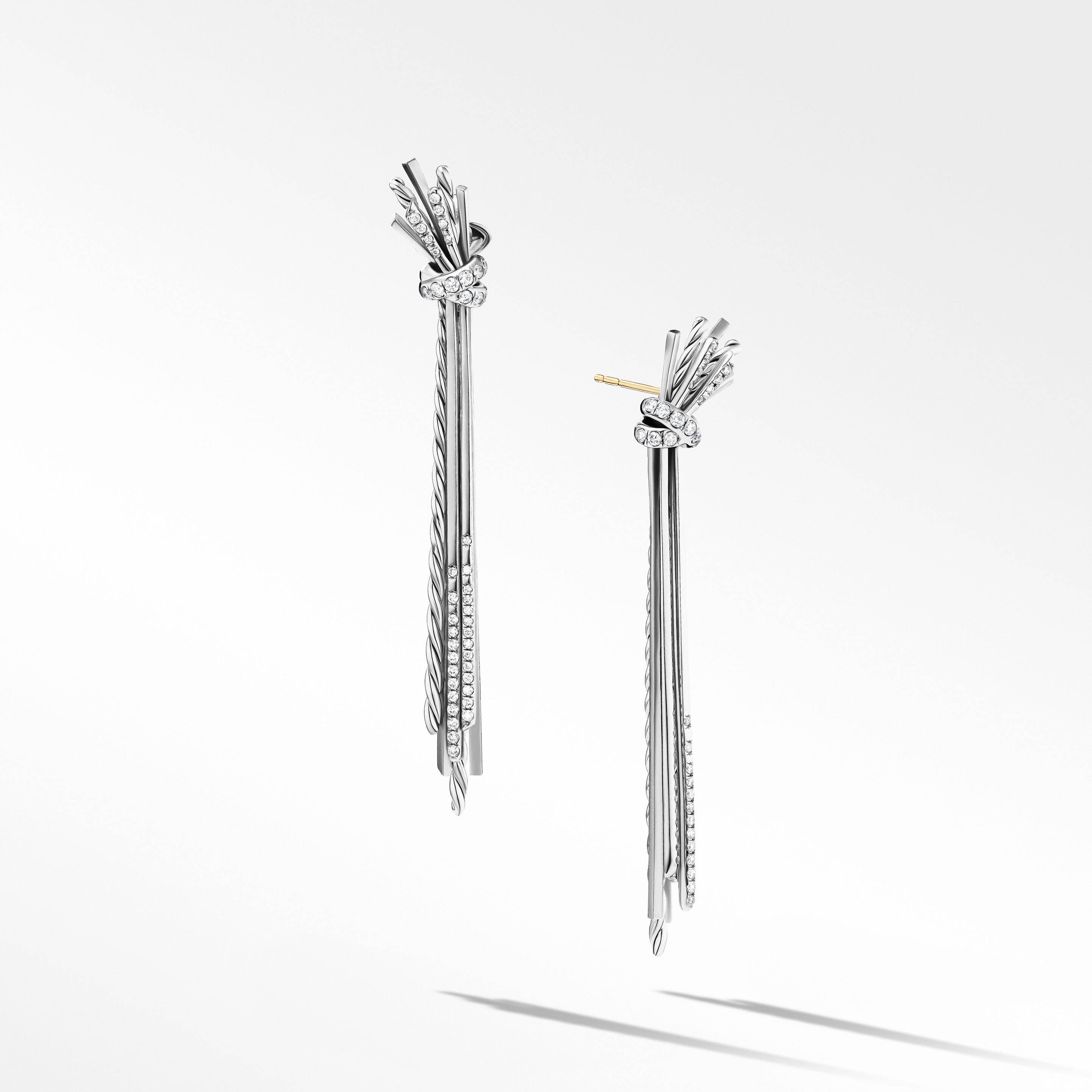 Angelika™ Drop Earrings in Sterling Silver with Pavé Diamonds