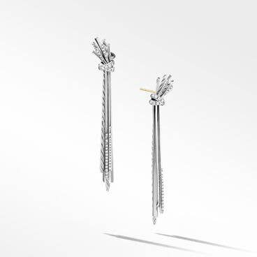 Angelika™ Drop Earrings in Sterling Silver with Pavé Diamonds