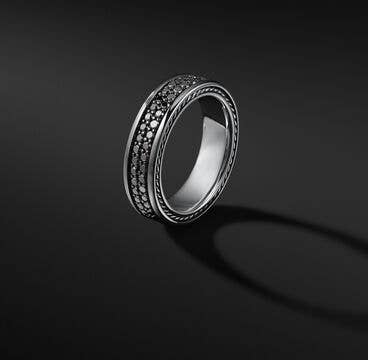 Streamline® Two Row Band Ring with Pavé Black Diamonds