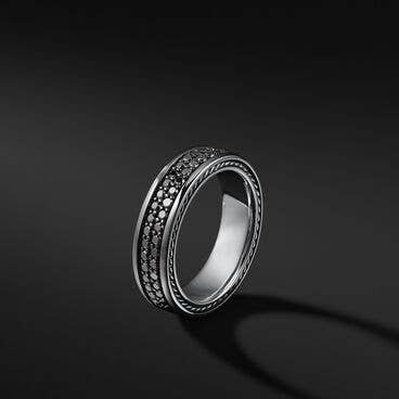 Streamline® Two Row Band Ring with Pavé Black Diamonds