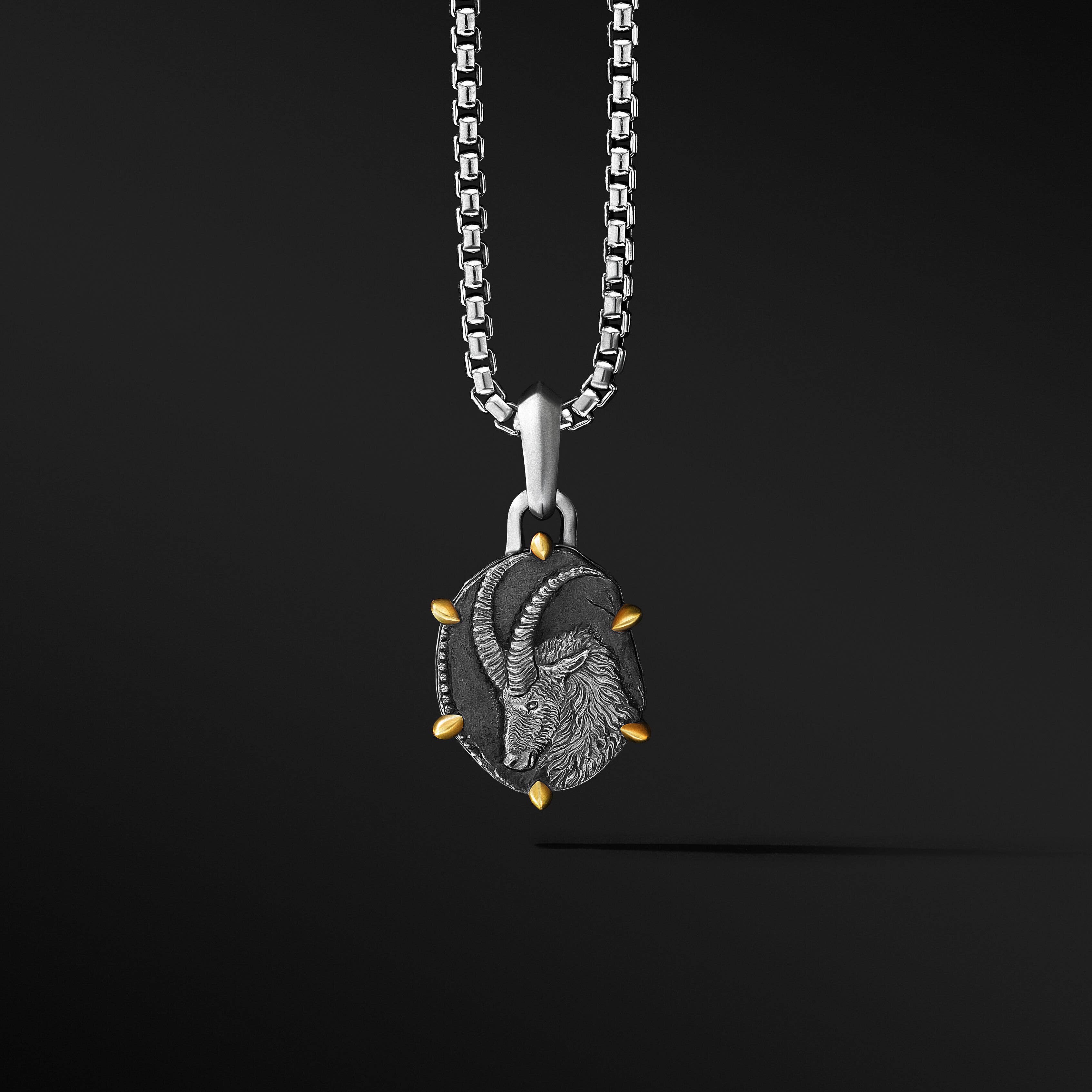 Capricorn Amulet with 18K Yellow Gold