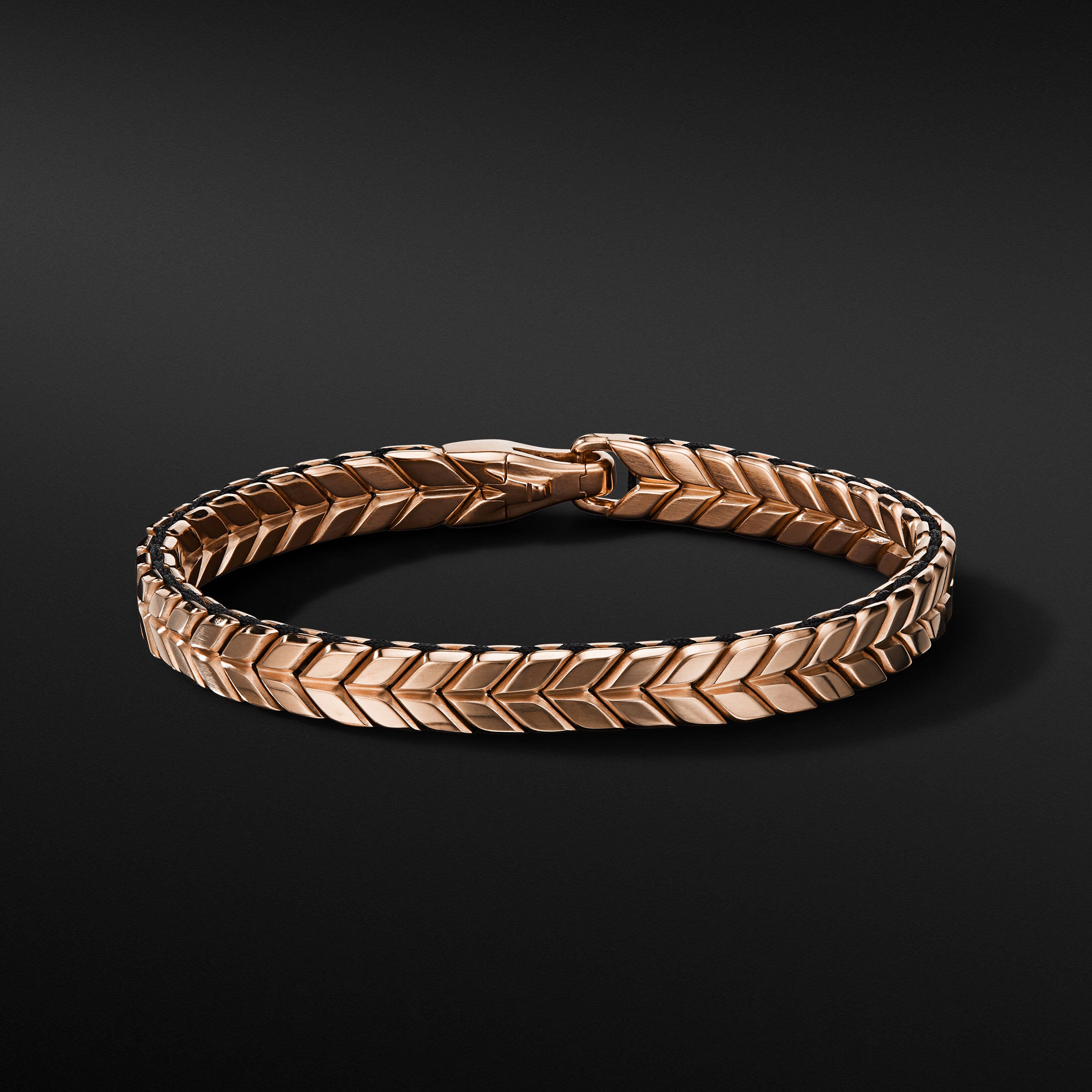 Chevron Woven Bracelet in 18K Rose Gold