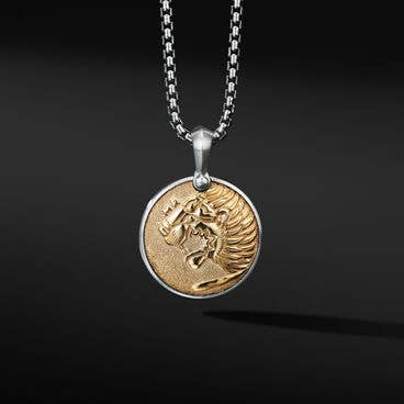 Petrvs® Lion Amulet in Sterling Silver with 18K Yellow Gold