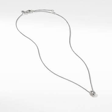 Petite Infinity Pendant Necklace in Sterling Silver with Diamonds