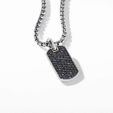 Pavé Tag in Sterling Silver with Black Diamonds