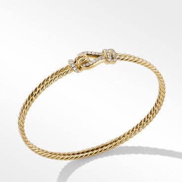 Thoroughbred Loop Bracelet in 18K Yellow Gold with Pavé Diamonds