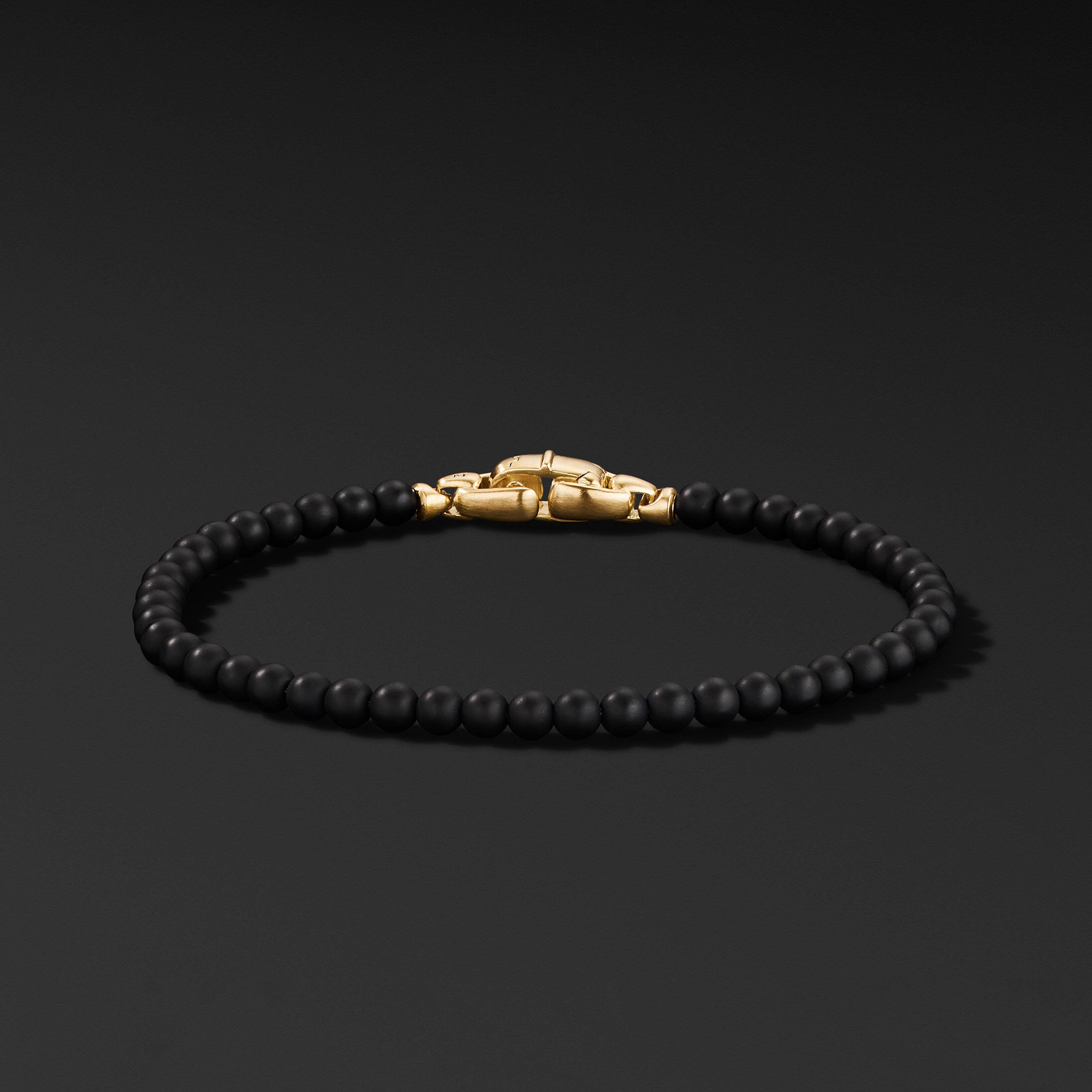 Spiritual Beads Bracelet with Black Onyx and 18K Yellow Gold