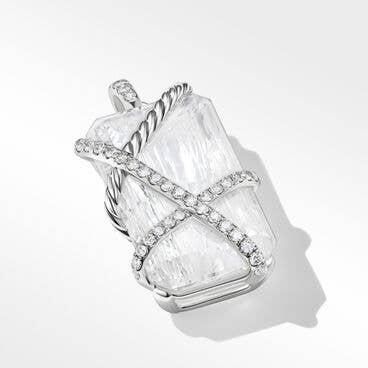Crystal Cable Wrap Amulet in Sterling Silver with Pavé Diamonds